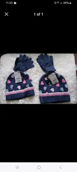 Topi & sarung tangan rajut anak (set)
