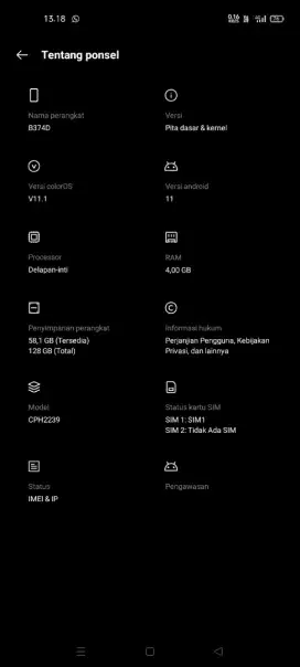 oppo A54 ram 8 rom 128