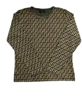 Auth fendi zucca monogram long sleeve t-shirt