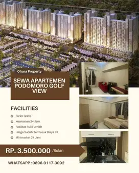 Sewa Apartemen Bulanan Podomoro Golf View Depok