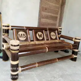 Kursi bambu motif ukir