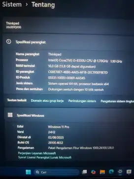Laptop lenovo thinkpad T480s Fingerprint mulus