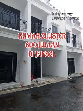 Jual rumah cluster murah 2 Lantai + rooftop di Cipedak Jaksel