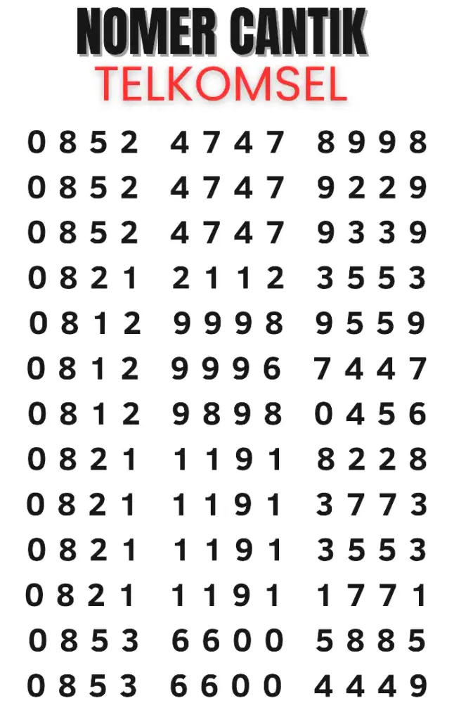 Nomer cantik Telkomsel, harga terjangkau