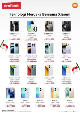 Price List Xiaomi bisa kredit atau tukar tambah ya kak