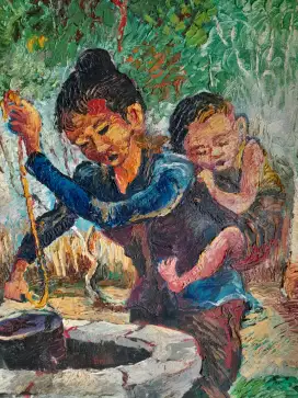 Lukisan canvas palet