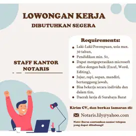 Lowongan Staff Kantor Notaris