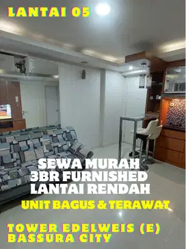 SEWA MURAH 3BR FURNISHED LT. RENDAH TOWER E APARTEMEN BASSURA CITY