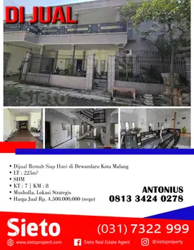 Dijual Rumah Siap Huni di Dewandaru Kota Malang