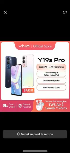Hp vivo19s pro masih baru