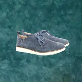 Hush Puppies Women Chowchow WT Oxford Blue Suede Shoes Original Second