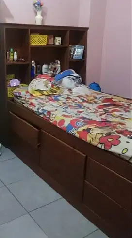 Tempat tidur jati asli Jepara 120x200cm