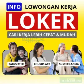 Loker wanita art, babysitter, suster lansia