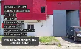 Di Jual/Di Sewakan Gudang Bontoal Indah, Mks
