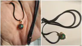 Kalung batu kalimaya black opal
