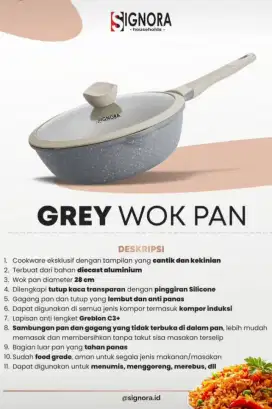 Grey Wok Pan Merk Signora