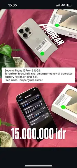 Iphone 15 pro 256gb beacukai