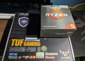 (Second) Paket Mobo Asus TUF b450M dan AMD Ryzen 5 5600G Am4