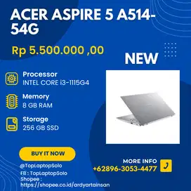 ACER ASPIRE 5 A514-54G - INTEL CORE i3-1115G4 - RAM 8 GB - SSD 256 GB