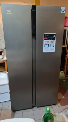 Kulkas GEA panasonic polytron sharp inverter side by side