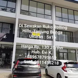 Di Sewakan Ruko Rolling Hills, Tanjung Bunga