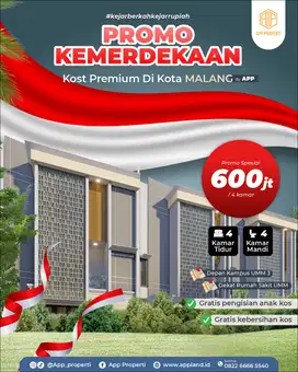Dijual Rumah Kos Premium 4 Kamar Sebelah Fakultas Kedokteran UMM