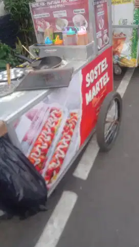 jual BU gerobak sostel dan martabak telur
