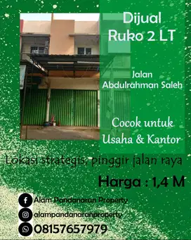 Ruko 2LT di Jalan Abdulrahman Saleh Jual Cepat BU