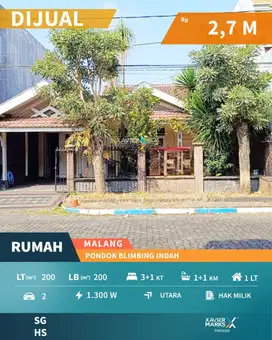 Dijual Rumah Terawat Siap Huni di Boulevard PBI Araya, Blimbing Malang