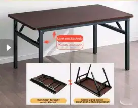 Meja lipat kaki besi