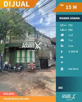 Listing Langka Dijual Ruang Usaha Hook Ex Apotek di Pasar Besar Malang