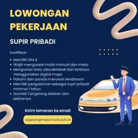 Lowongan Kerja Supir Pribadi