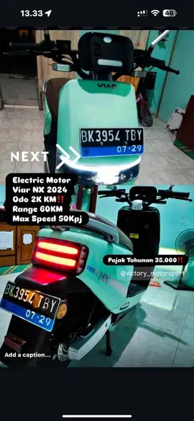 [Electric Motor‼️] Viar NX tahun 2024 warna Hijau Free Charger Matic
