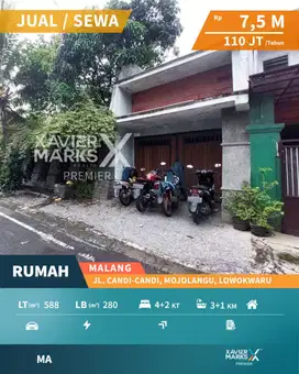 f010  Rumah Dijual atau Disewakan Murah di Jl.Candi-candi,Malang