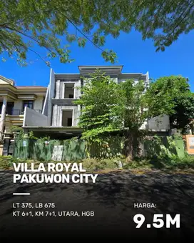 Rumah Villa Royal Pakuwon City STRATEGIS, POOL, GARASI 3, CARPORT 2