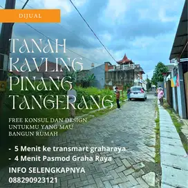 Tanah Kavling Pinang, Tangerang, 6 Menit Ke Pasar Modern Graha Raya