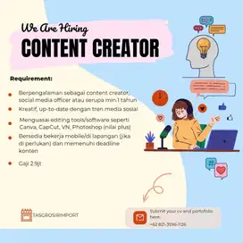 LOWONGAN KERJA CONTENT CREATOR TGI