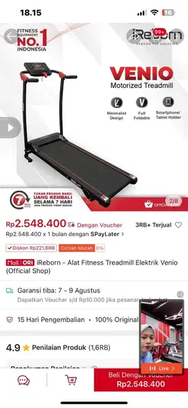 Treadmill tipe venio ireborn