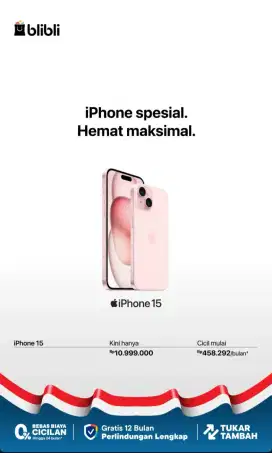 Iphone 15 128GB garansi resmi blibli GDN