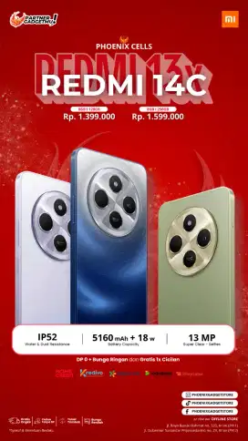 REDMI 14C 8+8/256 NEW BERGARANSI RESMI