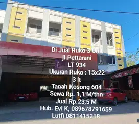 Dijual Ruko 3 lantai di JL. A.P. Pettarani Makassar