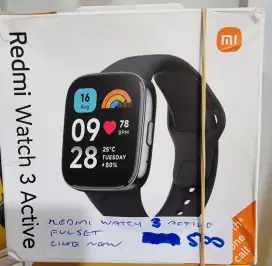 Redmi watch 3 active ,  Lengkap fullsett , kondisi second like new