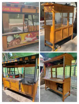 2 Gerobak UMKM Kayu Jati (Second) Harga Nego