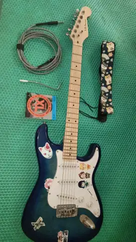 Gitar listrik merk XRP dan ampli Leney