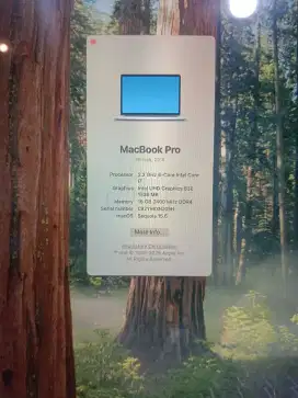Macbook Pro 2018 Core I7 layar 15 Inch Ram 16 Ssd 256 Space Grey
