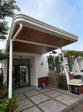 pemasangan kanopi cordoba atap alderon + plafon pvc+ talang air profil
