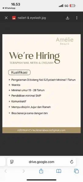 LOWONGAN KERJA, DIBUTUHKAN CEPAT