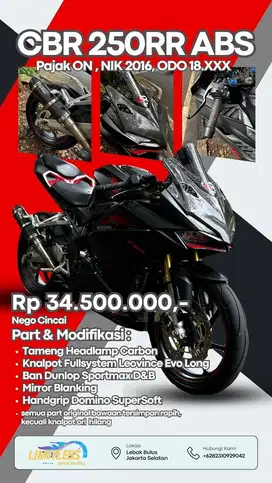Honda CBR 250RR ABS 2016 PAJAK ON
