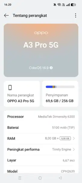 Jual Oppo a3 pro 5g