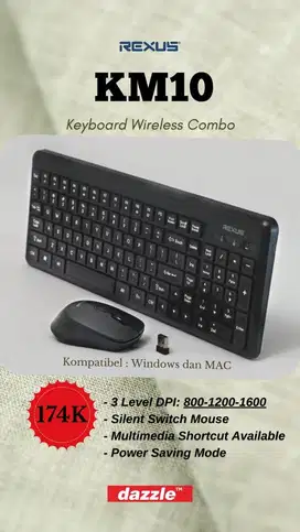 Keyboard Mouse Wireless KM10 Combo REXUS